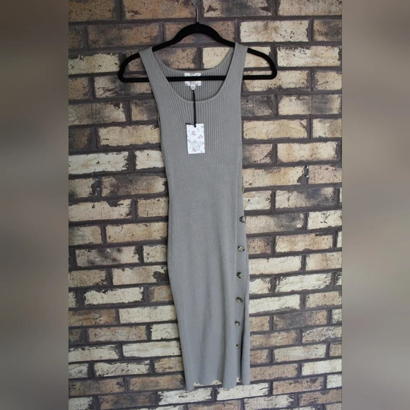 Hippie Rose grayish green stretchy dress NWT - Picture 1 of 5